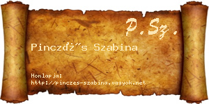 Pinczés Szabina névjegykártya