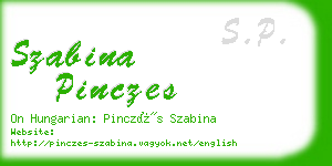 szabina pinczes business card